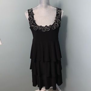 TIANA B. Cocktail layered Dress sleeveless size medium black wedding guest